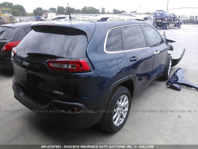 1C4PJLCB3JD566559 - 2018 JEEP CHEROKEE LATITUDE BLUE photo 4