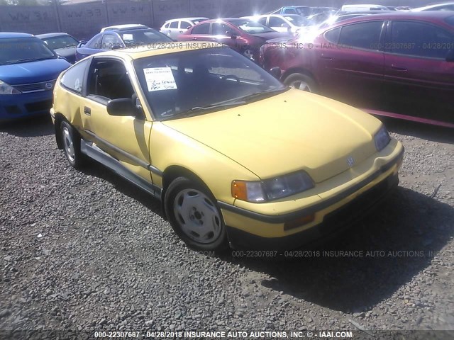 JHMED9364KS000930 - 1989 HONDA CIVIC 1500 CRX SI YELLOW photo 1