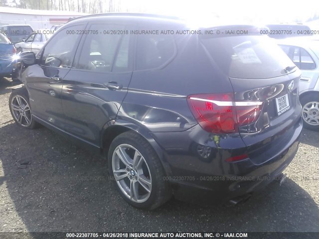 5UXWX7C53CL737491 - 2012 BMW X3 XDRIVE35I BLACK photo 3