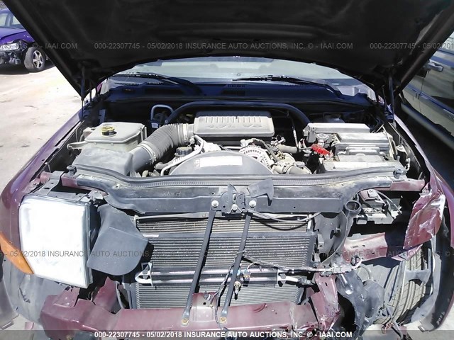 1J8HH48P17C679265 - 2007 JEEP COMMANDER BURGUNDY photo 10