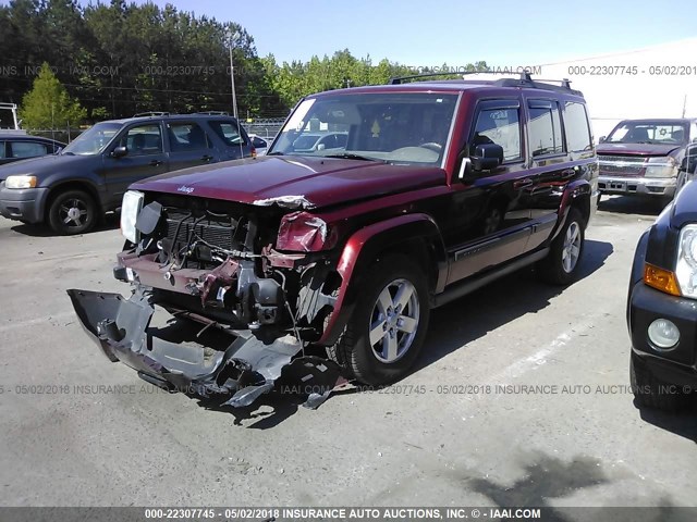 1J8HH48P17C679265 - 2007 JEEP COMMANDER BURGUNDY photo 2