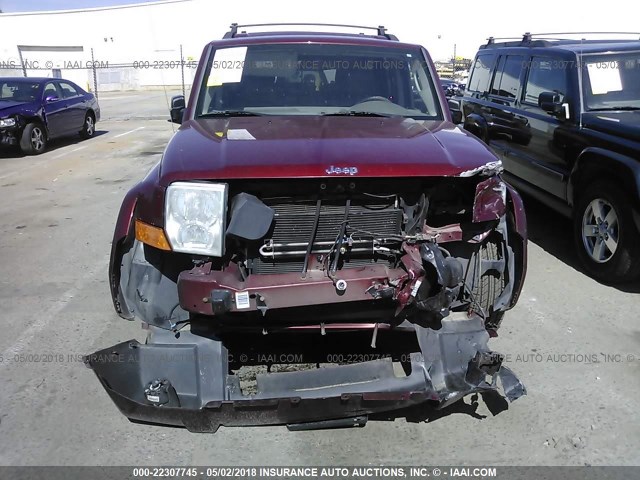 1J8HH48P17C679265 - 2007 JEEP COMMANDER BURGUNDY photo 6