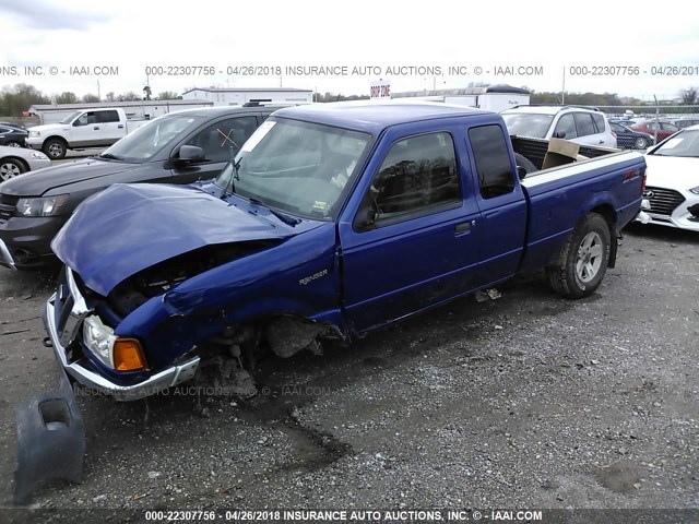 1FTZR45E75PA30295 - 2005 FORD RANGER SUPER CAB BLUE photo 2