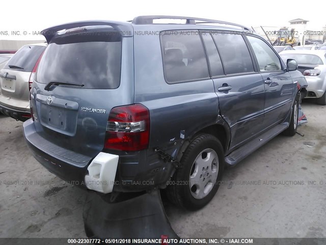 JTEEP21A360137085 - 2006 TOYOTA HIGHLANDER LIMITED BLUE photo 4