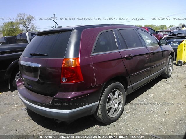 2A8GM68XX8R650133 - 2008 CHRYSLER PACIFICA TOURING MAROON photo 4