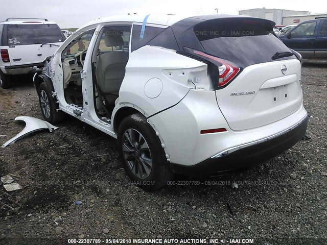 5N1AZ2MG7FN284408 - 2015 NISSAN MURANO S/SL/SV/PLATINUM WHITE photo 3