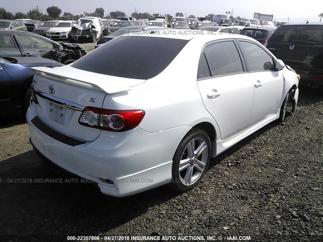 5YFBU4EE0DP135046 - 2013 TOYOTA COROLLA S/LE WHITE photo 4