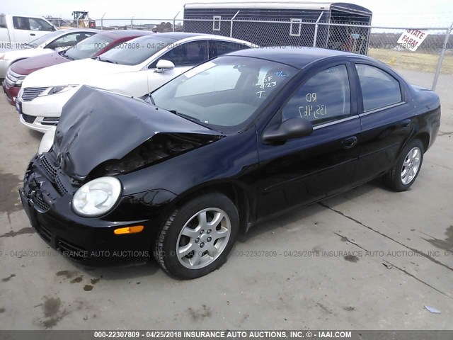 1B3ES56C15D214754 - 2005 DODGE NEON SXT BLACK photo 2