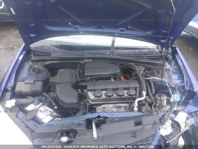 1HGEM22325L029195 - 2005 HONDA CIVIC DX VP 蓝色 照片 10
