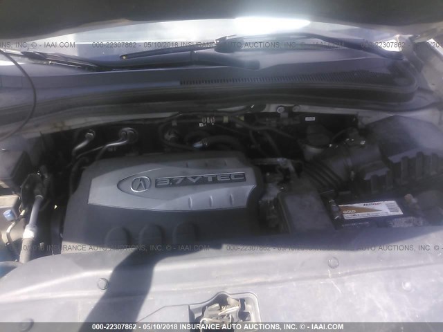 2HNYD28497H540778 - 2007 ACURA MDX TECHNOLOGY SILVER photo 10