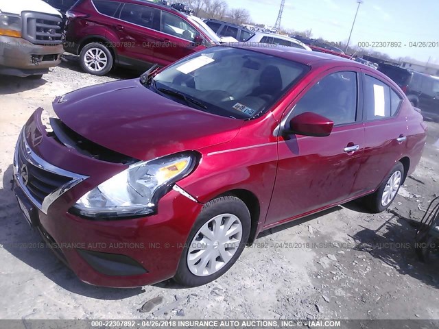 3N1CN7AP6JL816804 - 2018 NISSAN VERSA S/S PLUS/SV/SL RED photo 2