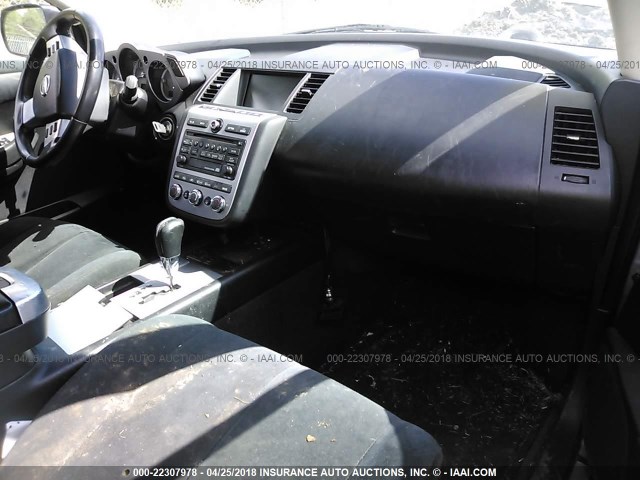 JN8AZ08W47W628626 - 2007 NISSAN MURANO SL/SE/S SILVER photo 5