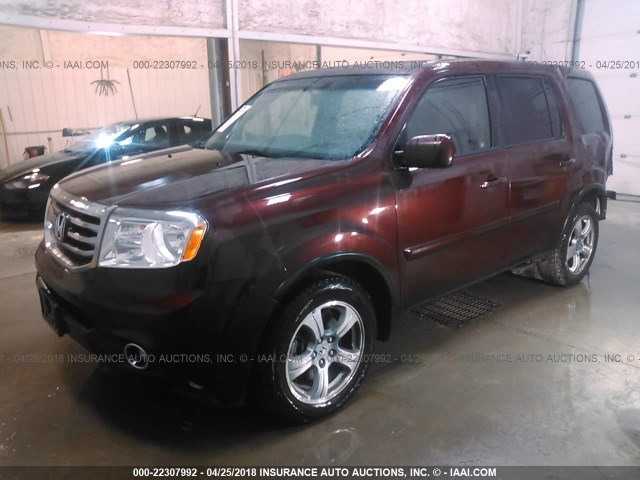 5FNYF4H77CB030614 - 2012 HONDA PILOT EXLN BURGUNDY photo 2