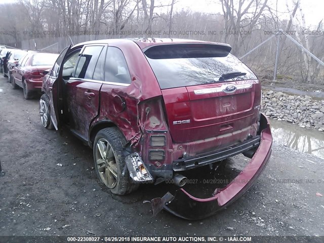 2FMDK4KC0DBE03664 - 2013 FORD EDGE LIMITED MAROON photo 3