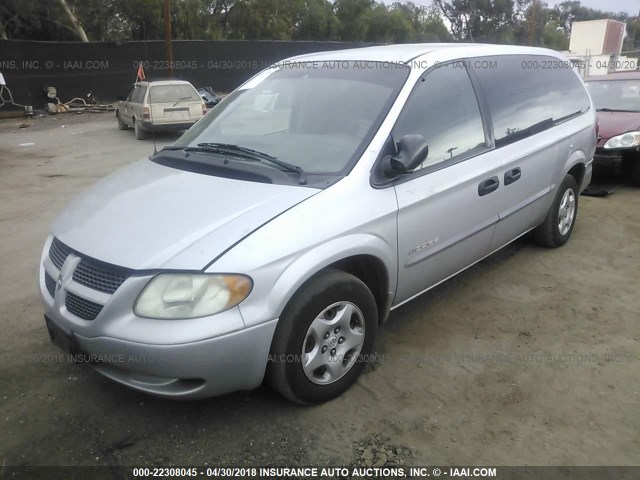 1B4GP24311B183146 - 2001 DODGE GRAND CARAVAN SE GRAY photo 2