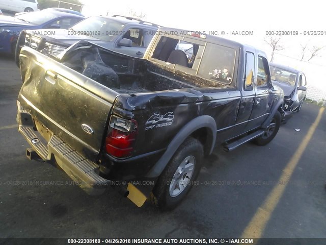 1FTZR45E62PA13399 - 2002 FORD RANGER SUPER CAB BLACK photo 4