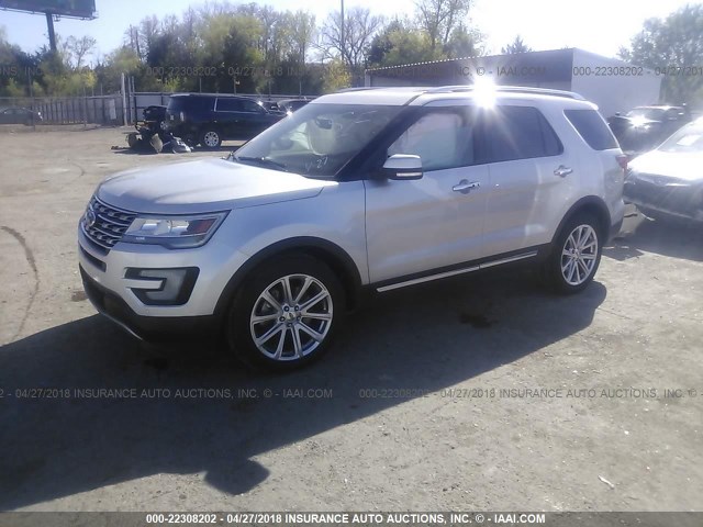 1FM5K7F86GGC09391 - 2016 FORD EXPLORER LIMITED 银色 照片 2