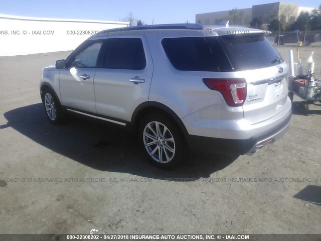 1FM5K7F86GGC09391 - 2016 FORD EXPLORER LIMITED SILVER photo 3