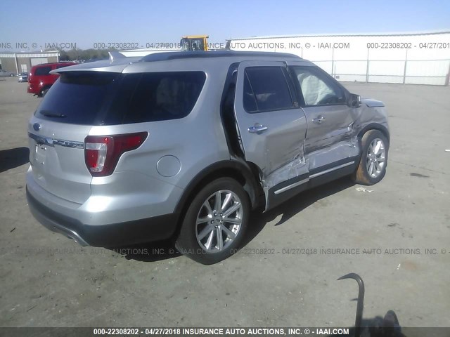 1FM5K7F86GGC09391 - 2016 FORD EXPLORER LIMITED 银色 照片 4