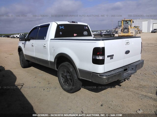 1FTPW12514KA83346 - 2004 FORD F150 SUPERCREW WHITE photo 3