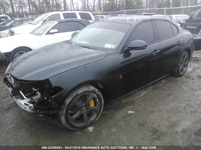 ZARFAEDN0H7544307 - 2017 ALFA ROMEO GIULIA Q4 BLACK photo 2