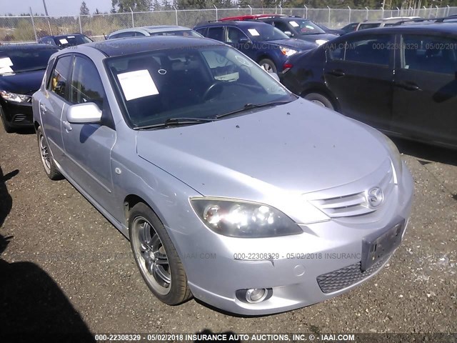 JM1BK143741136008 - 2004 MAZDA 3 HATCHBACK SILVER photo 1