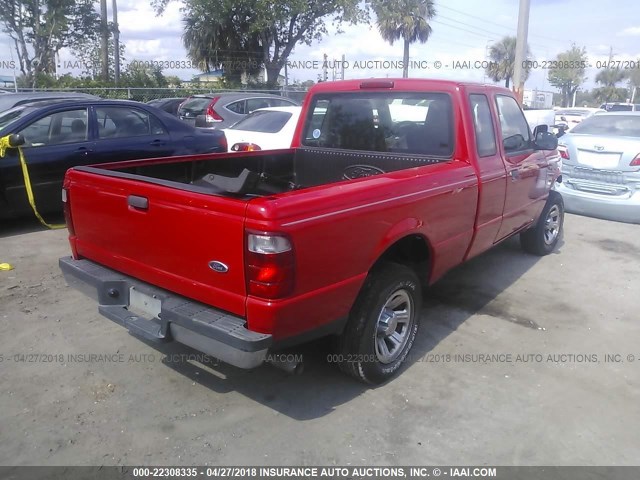 1FTYR14UX4PA57461 - 2004 FORD RANGER SUPER CAB RED photo 4