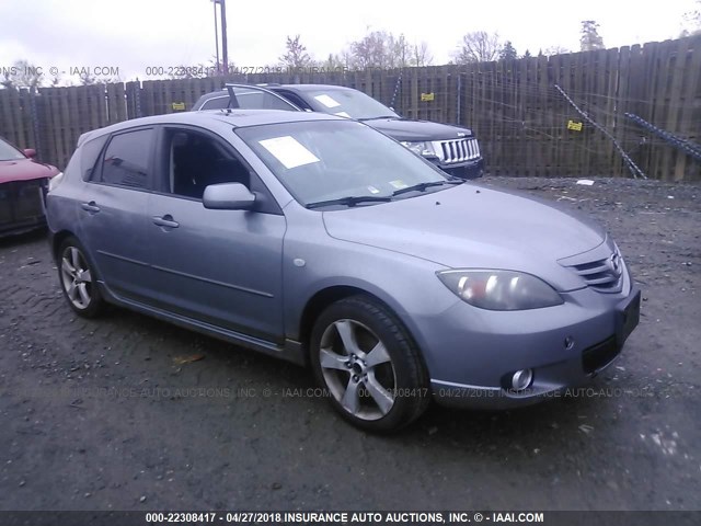 JM1BK143841134364 - 2004 MAZDA 3 HATCHBACK GRAY photo 1