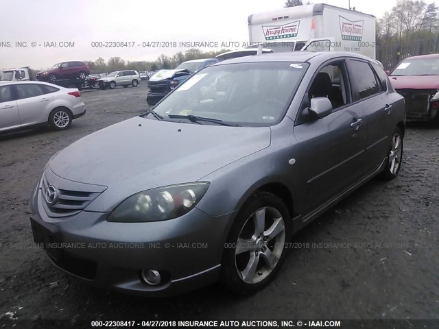 JM1BK143841134364 - 2004 MAZDA 3 HATCHBACK GRAY photo 2