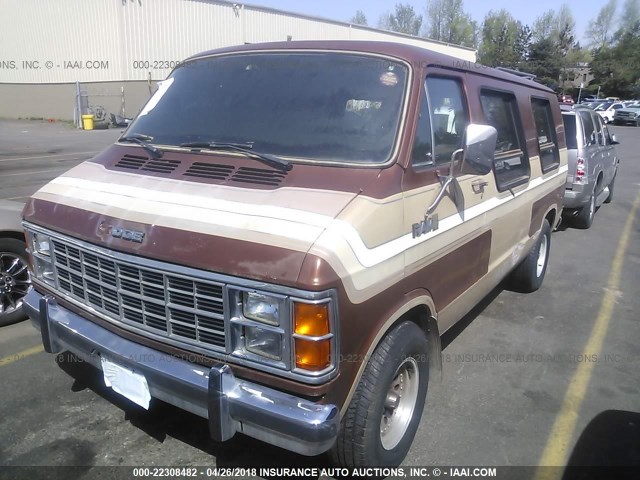 2B6HB23T4EK303016 - 1984 DODGE RAM VAN B250 BROWN photo 2