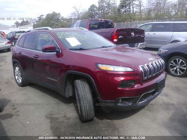 1C4PJMDB9HW616187 - 2017 JEEP CHEROKEE LIMITED RED photo 1