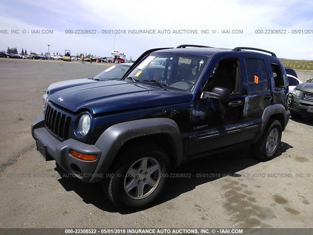 1J4GK48K54W147921 - 2004 JEEP LIBERTY SPORT 蓝色 照片 2
