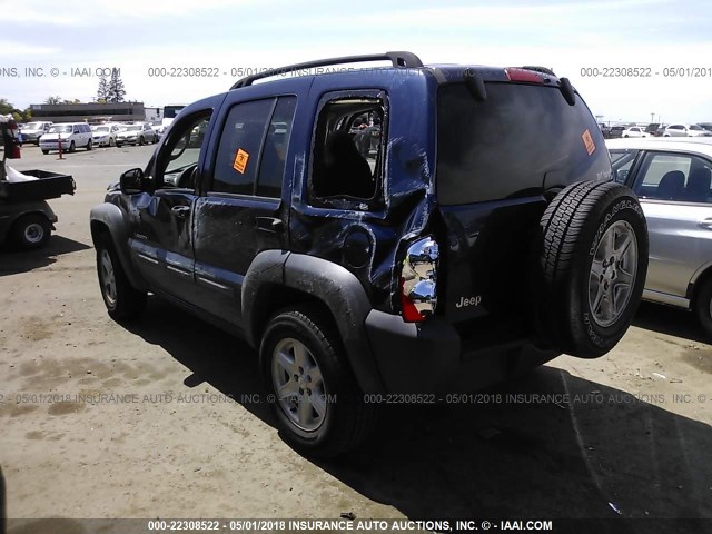 1J4GK48K54W147921 - 2004 JEEP LIBERTY SPORT BLUE photo 3