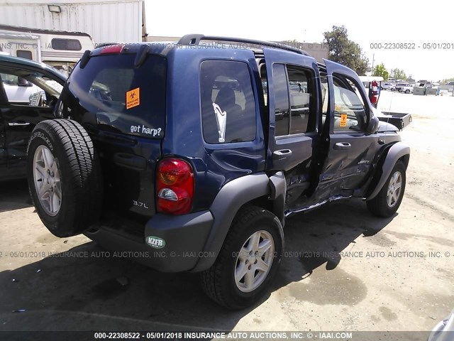 1J4GK48K54W147921 - 2004 JEEP LIBERTY SPORT 蓝色 照片 4