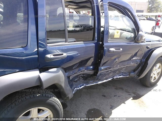 1J4GK48K54W147921 - 2004 JEEP LIBERTY SPORT 蓝色 照片 6