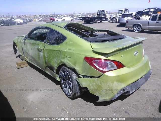 KMHHU6KH6AU020286 - 2010 HYUNDAI GENESIS COUPE 3.8L GREEN photo 3