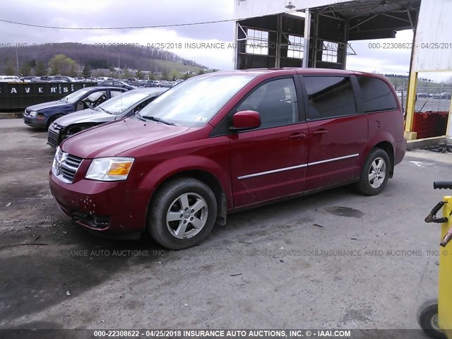 2D8HN54P18R752723 - 2008 DODGE GRAND CARAVAN SXT RED photo 2