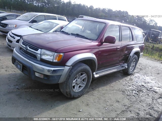 JT3HN86R219049291 - 2001 TOYOTA 4RUNNER SR5 MAROON photo 2