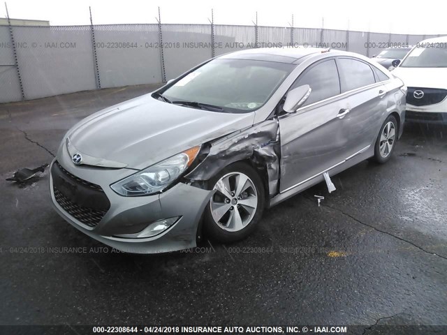 KMHEC4A44CA040789 - 2012 HYUNDAI SONATA HYBRID SILVER photo 2