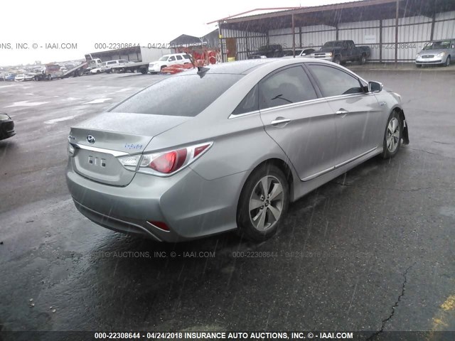 KMHEC4A44CA040789 - 2012 HYUNDAI SONATA HYBRID SILVER photo 4