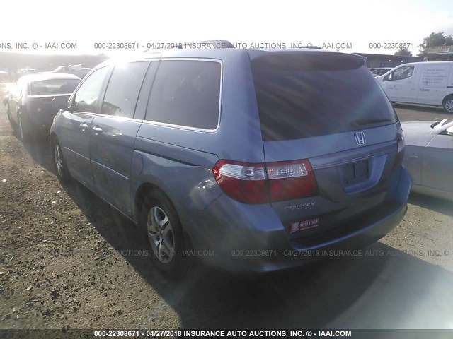 5FNRL38616B104712 - 2006 HONDA ODYSSEY EXL ლურჯი ფოტო 3