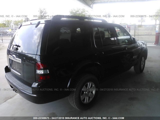 1FMEU63E78UA74648 - 2008 FORD EXPLORER XLT BLACK photo 4