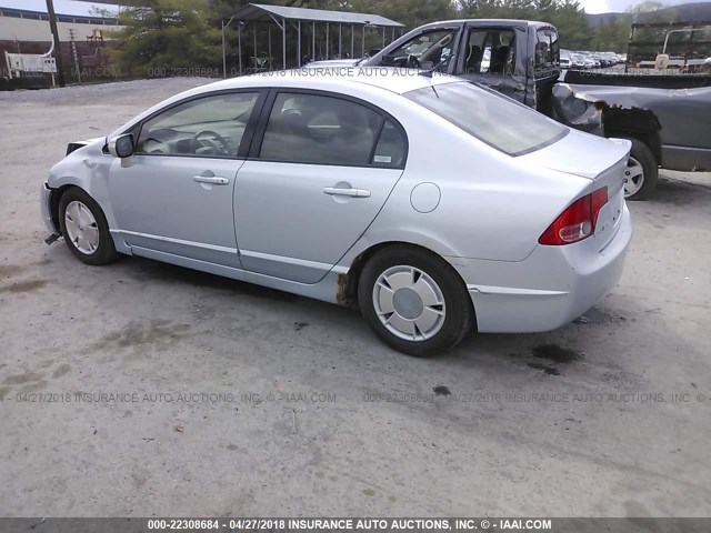 JHMFA36227S029627 - 2007 HONDA CIVIC HYBRID BLUE photo 3