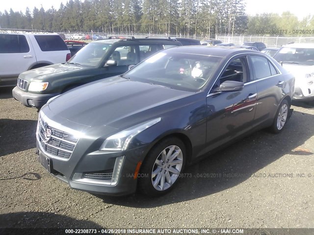 1G6AR5SX3E0144721 - 2014 CADILLAC CTS LUXURY COLLECTION GRAY photo 2