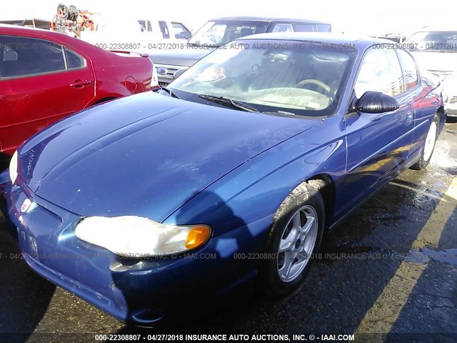 2G1WW12EX49174962 - 2004 CHEVROLET MONTE CARLO LS BLUE photo 2