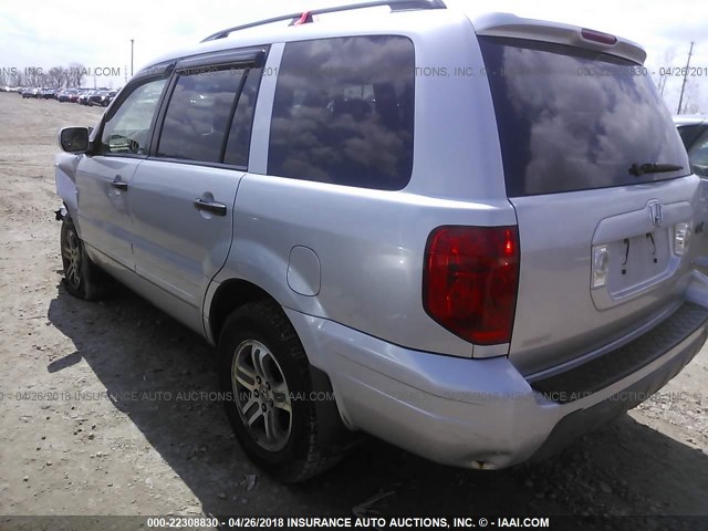 2HKYF18424H578656 - 2004 HONDA PILOT EX SILVER photo 3