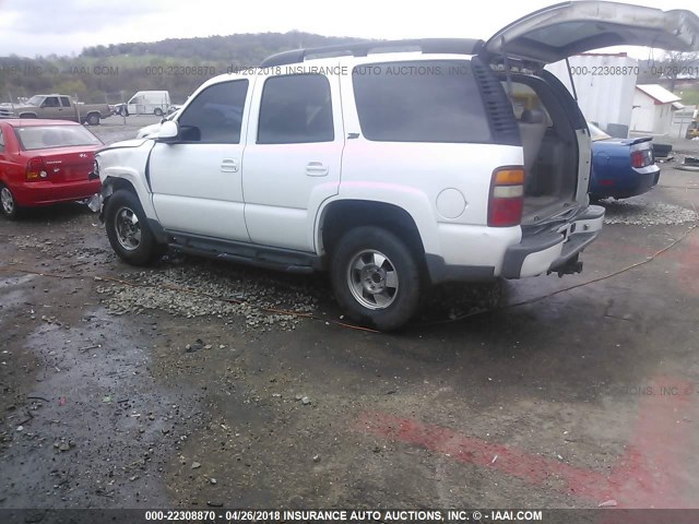 1GNEK13Z83R314633 - 2003 CHEVROLET TAHOE K1500 WHITE photo 3