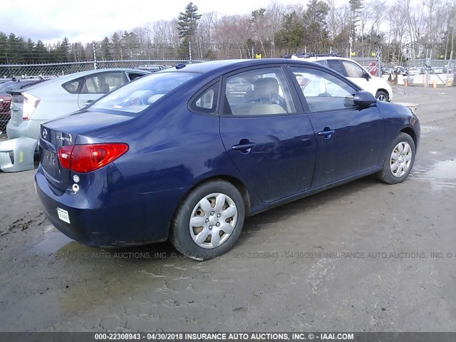 KMHDU46D58U369380 - 2008 HYUNDAI ELANTRA GLS/SE/LIMITED BLUE photo 4