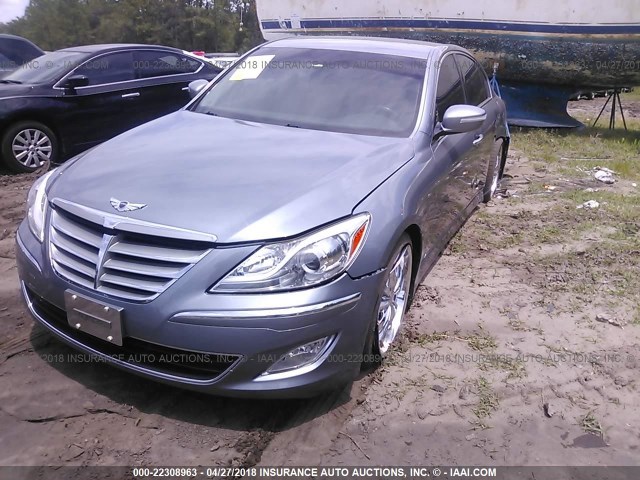 KMHGC4DD3EU264674 - 2014 HYUNDAI GENESIS 3.8L GRAY photo 2