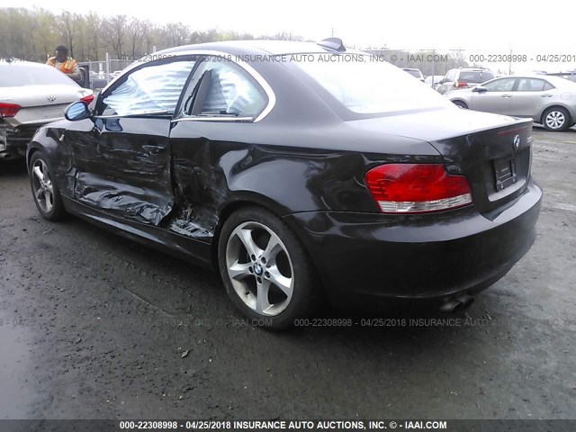 WBAUP73519VF09981 - 2009 BMW 128 I BLACK photo 3